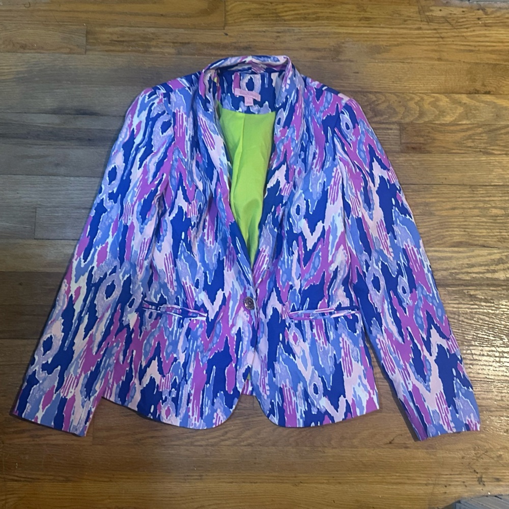 Lilly Pulitzer saffron Vibrant Patterned Women's Jacket. Size 4